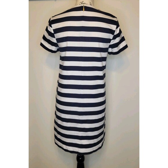 Draper James Size 6 Nassau Striped Mini Dress Blue White Nautical Stretch - Picture 7 of 9
